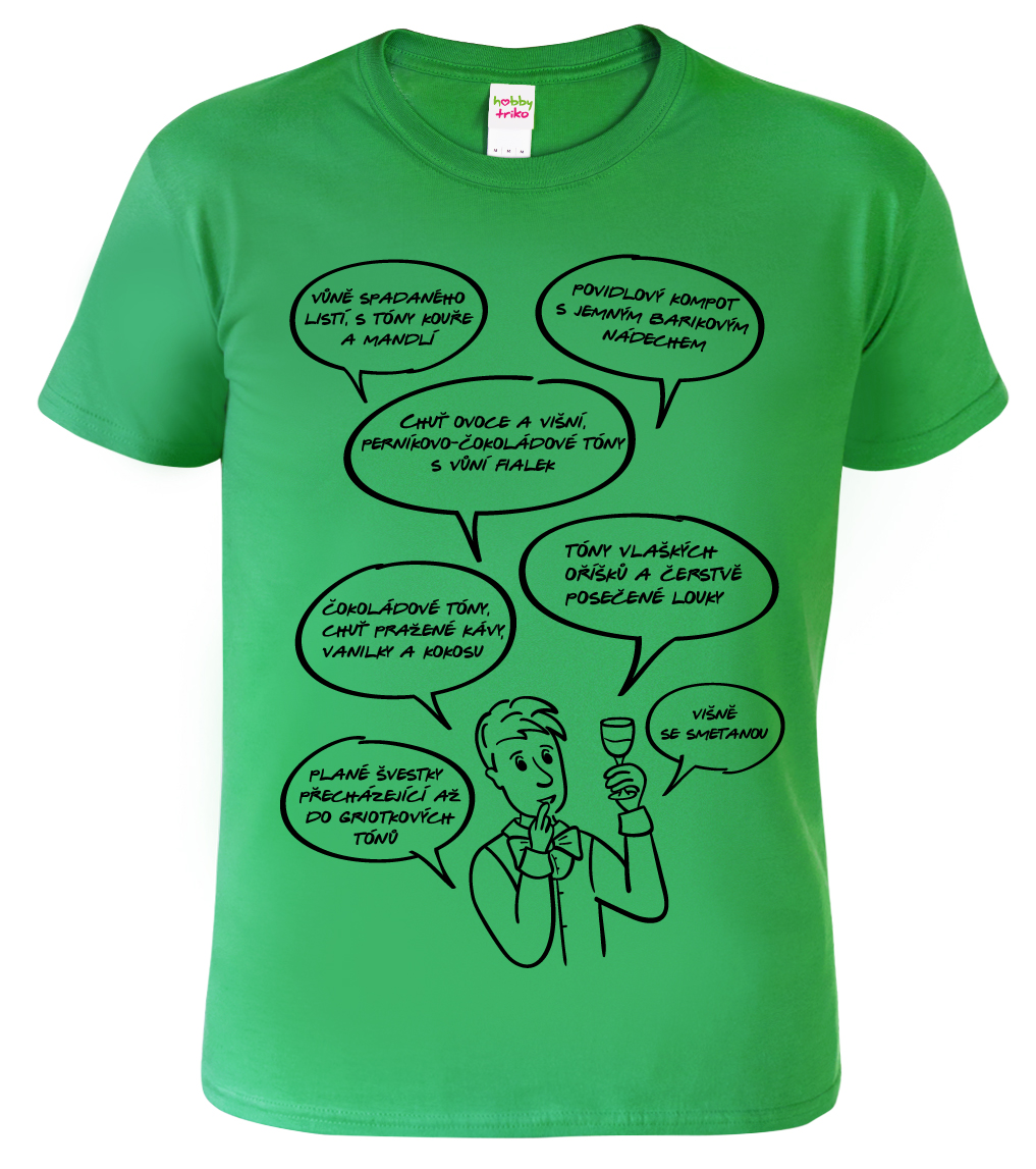 Pánské tričko pro vinaře - Sommelier Barva: Středně zelená (16), Velikost: M