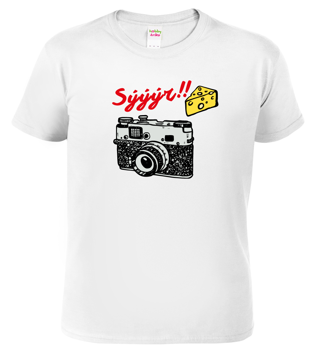 Pánské tričko pro fotografa - Sýýýýr Barva: Bílá, Velikost: L
