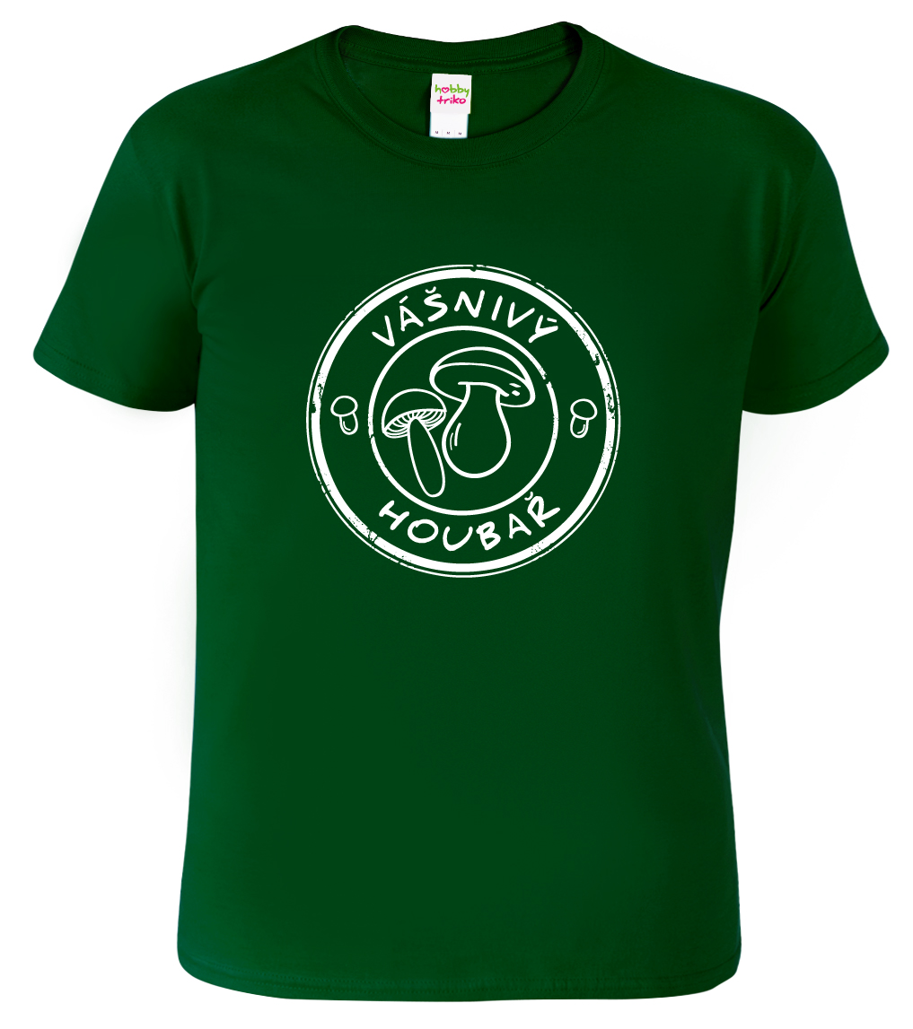 Pánské tričko pro houbaře - Vášnivý houbař Barva: Lahvově zelená (06), Velikost: XL
