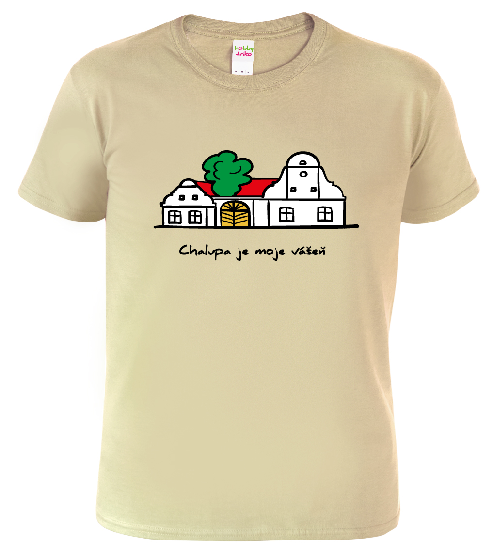 Pánské tričko pro chalupáře - Chalupa Barva: Béžová (51), Velikost: M