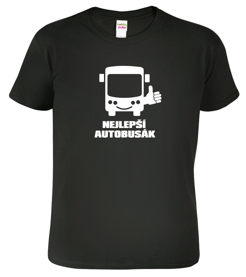 Pánské tričko pro řidiče autobusu - Nejlepší autobusák Barva: Černá (01), Velikost: S