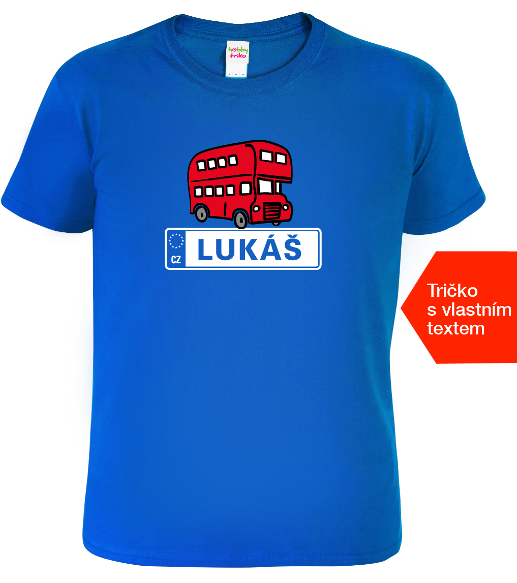 Pánské tričko pro řidiče autobusu - SPZ Barva: Královská modrá (05), Velikost: L