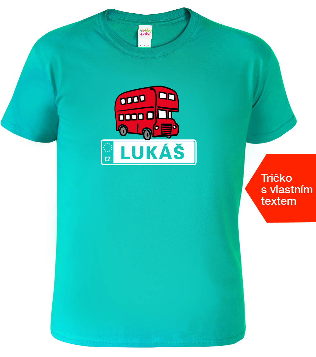 Pánské tričko pro řidiče autobusu - SPZ Barva: Emerald (19), Velikost: XL