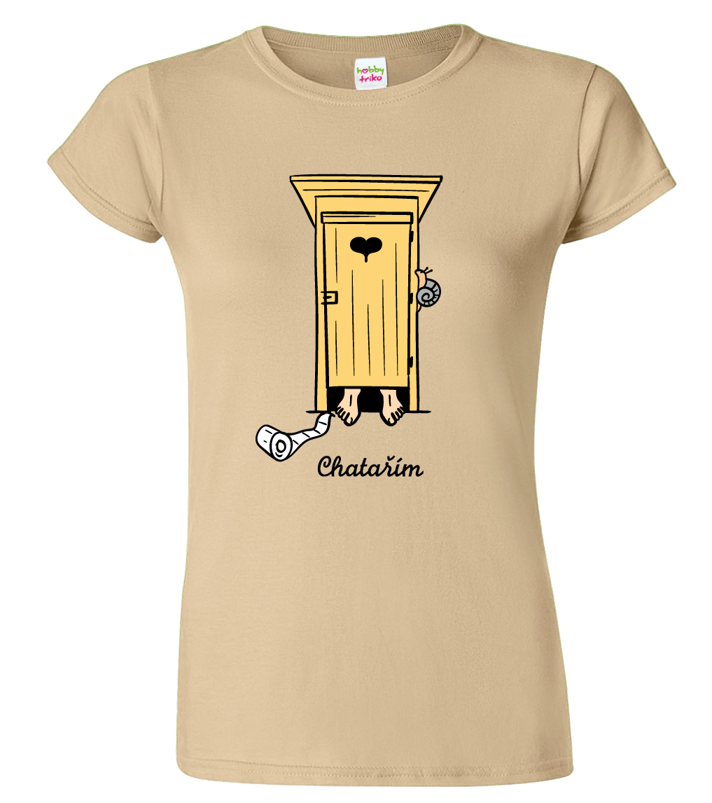 Dámské tričko pro chataře - Kadibudka Barva: Béžová (51), Velikost: XL