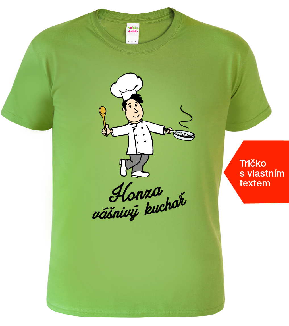 Pánské tričko se jménem - Vášnivý kuchař Barva: Apple Green (92), Velikost: L
