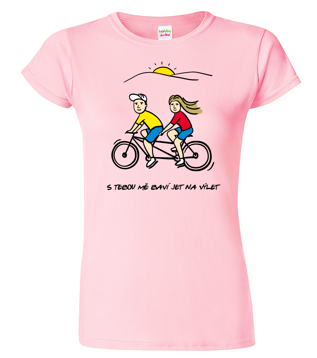 Dámské cyklistické tričko - Dvojkolo Barva: Růžová (30), Velikost: XL