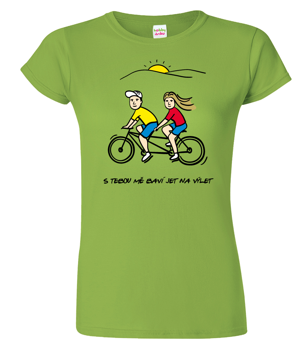Dámské cyklistické tričko - Dvojkolo Barva: Apple Green (92), Velikost: L