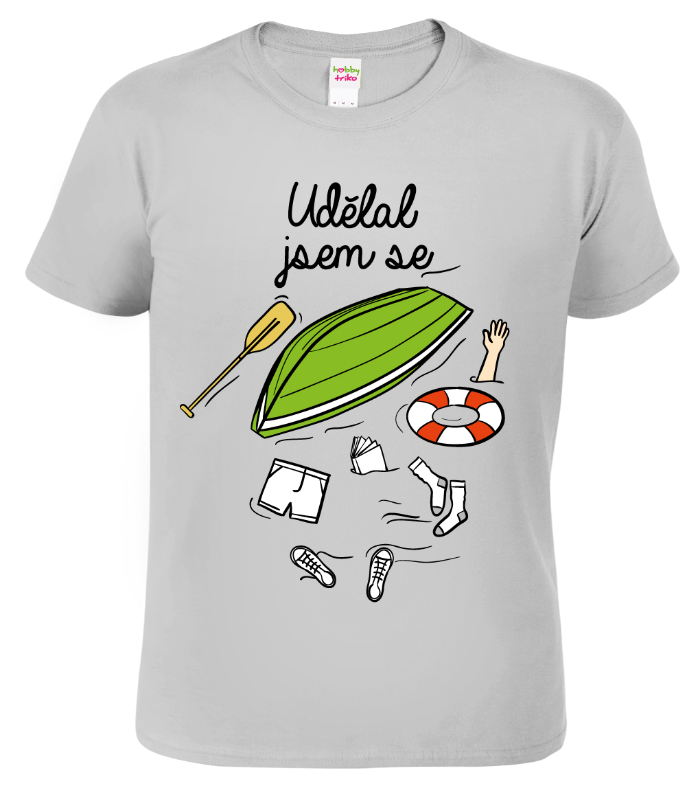 Pánské vodácké tričko - Udělal jsem se Barva: Světle šedý melír (03), Velikost: L