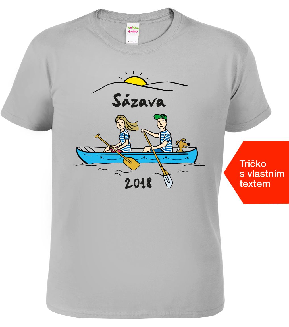 Pánské vodácké tričko - Vodáci Barva: Světle šedý melír (03), Velikost: M
