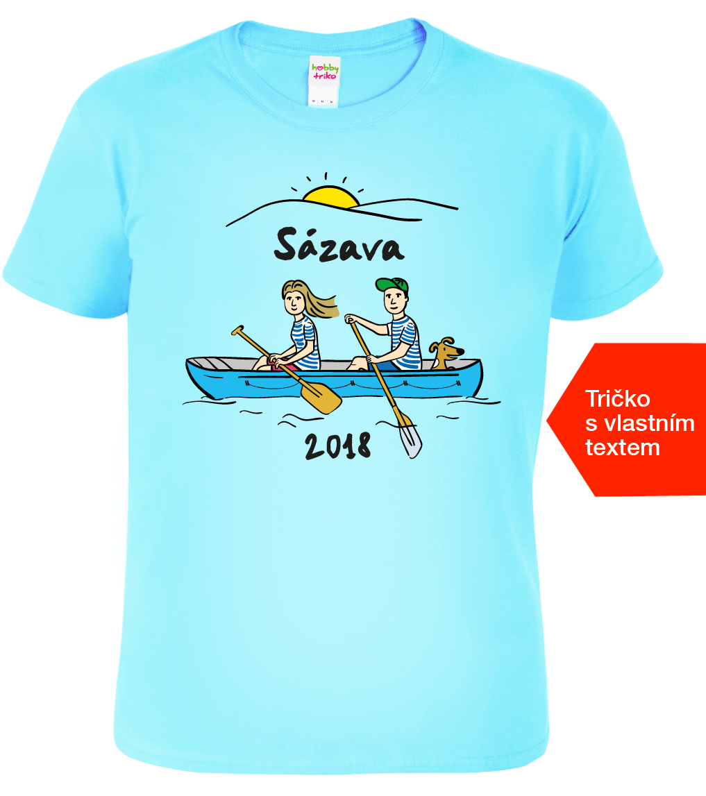 Pánské vodácké tričko - Vodáci Barva: Nebesky modrá (15), Velikost: S