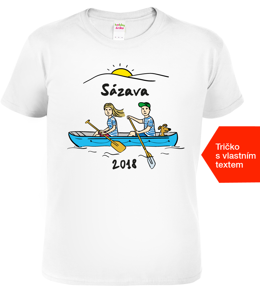 Pánské vodácké tričko - Vodáci Barva: Bílá, Velikost: 2XL