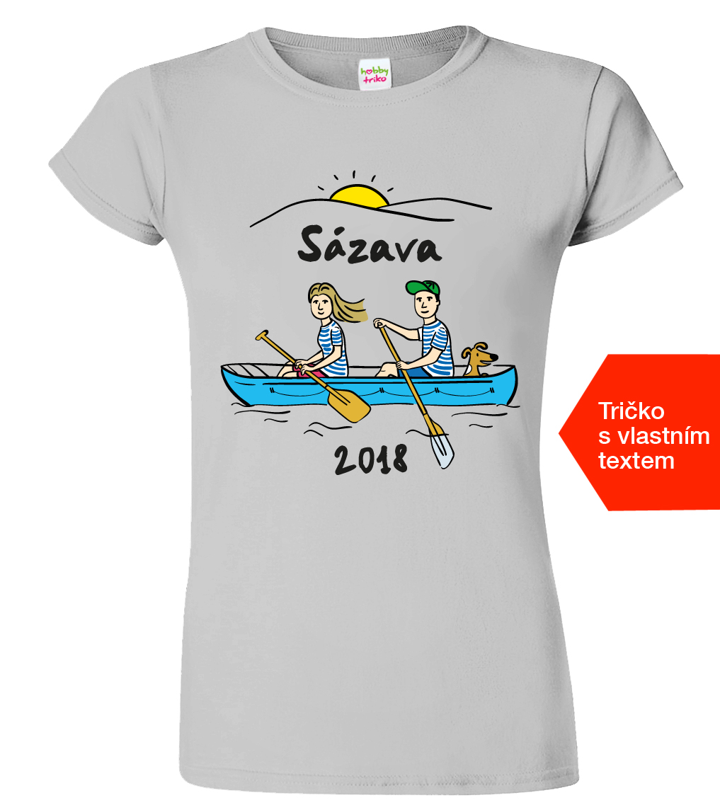Dámské vodácké tričko - Vodáci Barva: Světle šedý melír (03), Velikost: XL