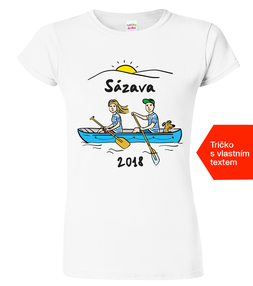 Dámské vodácké tričko - Vodáci Barva: Bílá, Velikost: 2XL