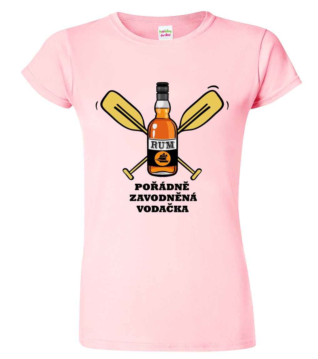Dámské vodácké tričko - Pořádně zavodněná vodačka Barva: Růžová (30), Velikost: XL