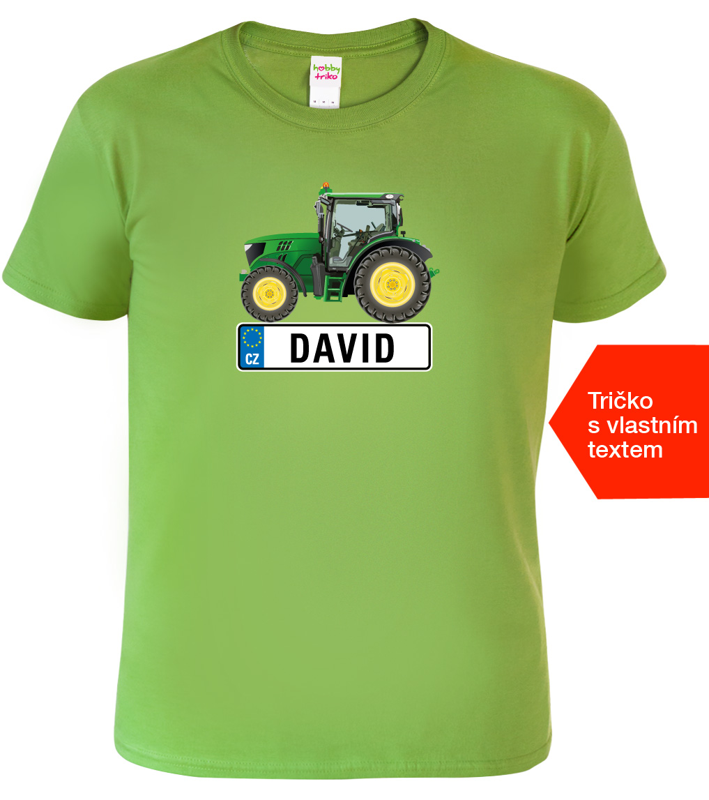 Pánské tričko k svátku - Traktor SPZ Barva: Apple Green (92), Velikost: S