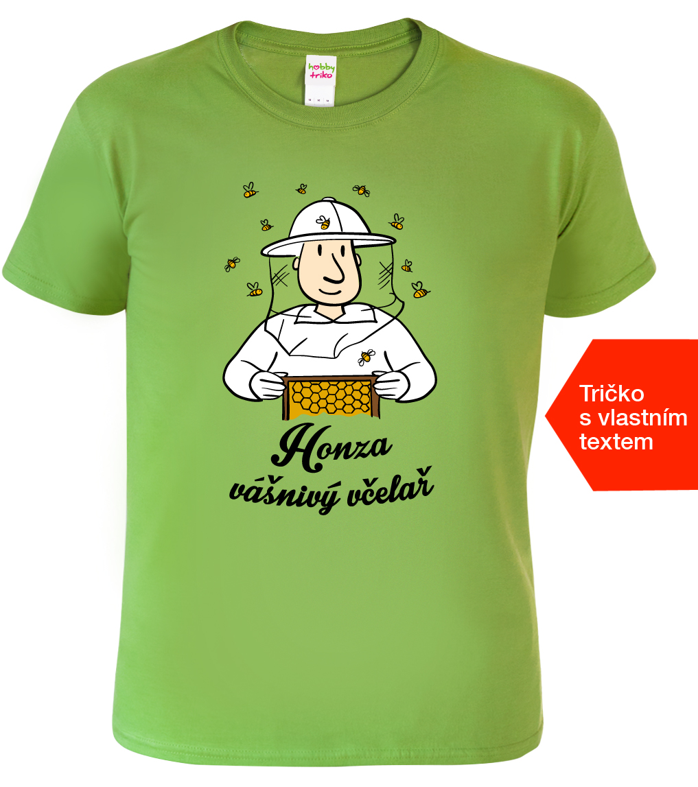Pánské tričko k svátku - Vášnivý včelař Barva: Apple Green (92), Velikost: L