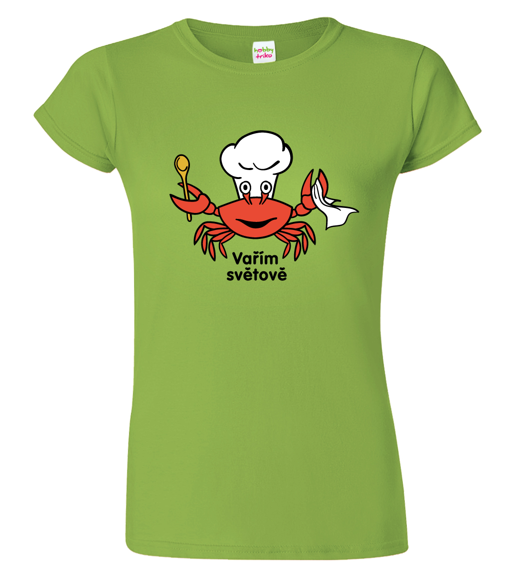 Dámské tričko pro kuchařku - Krab Barva: Apple Green (92), Velikost: S