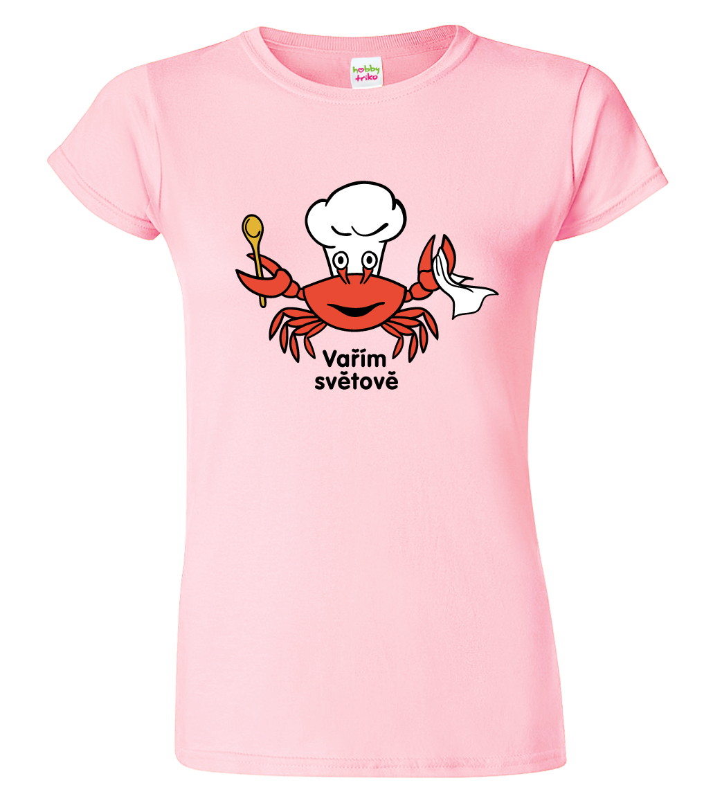Dámské tričko pro kuchařku - Krab Barva: Růžová (30), Velikost: M