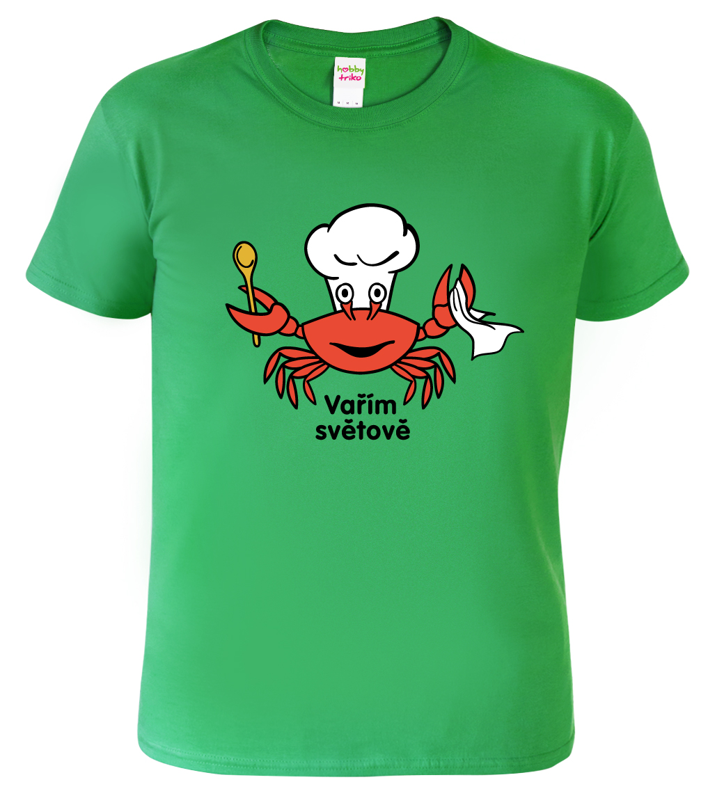 Pánské tričko pro kuchaře - Krab Barva: Středně zelená (16), Velikost: 2XL