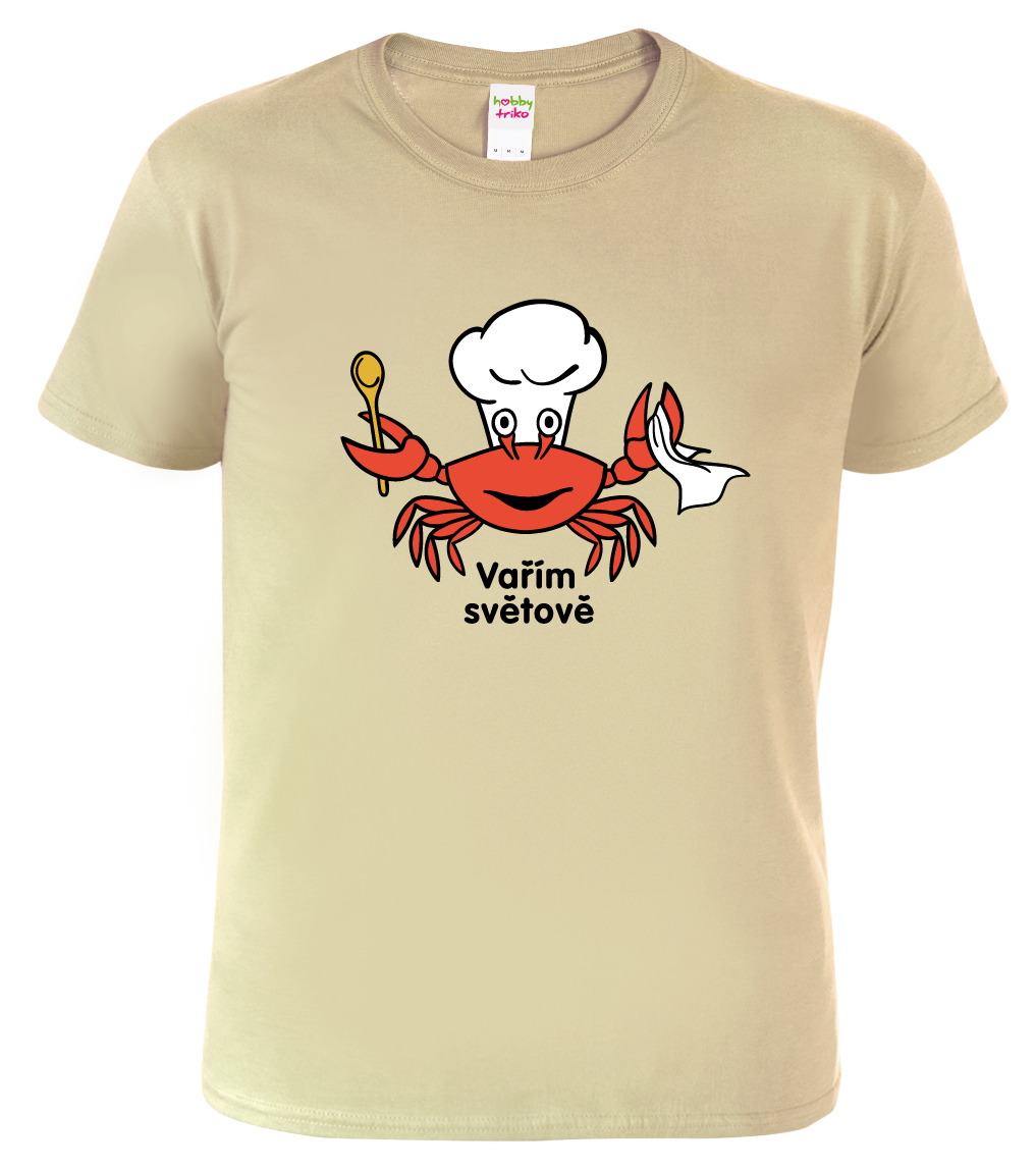 Pánské tričko pro kuchaře - Krab Barva: Béžová (51), Velikost: M