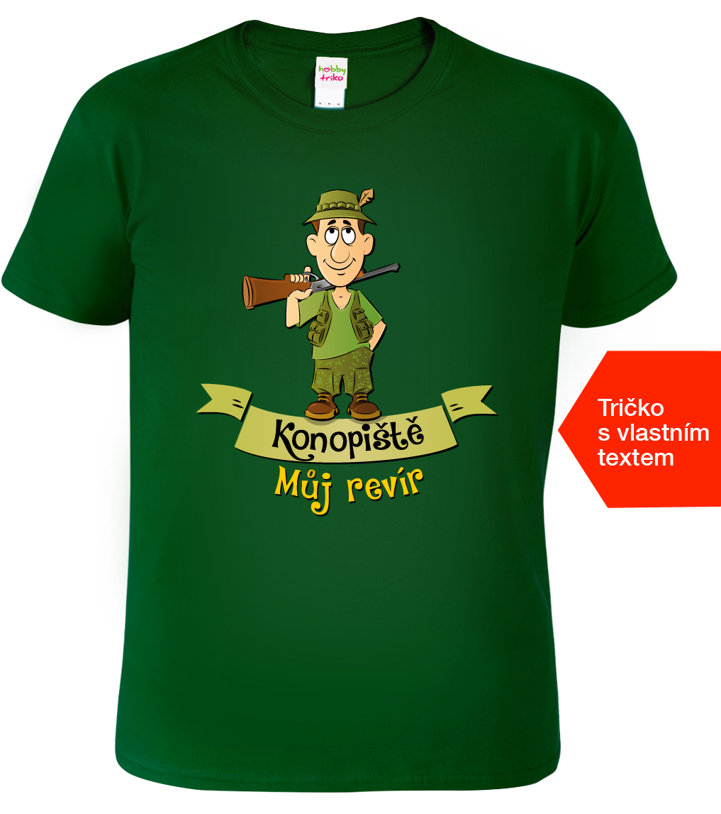 Myslivecké tričko - Můj revír Barva: Lahvově zelená (06), Velikost: XL