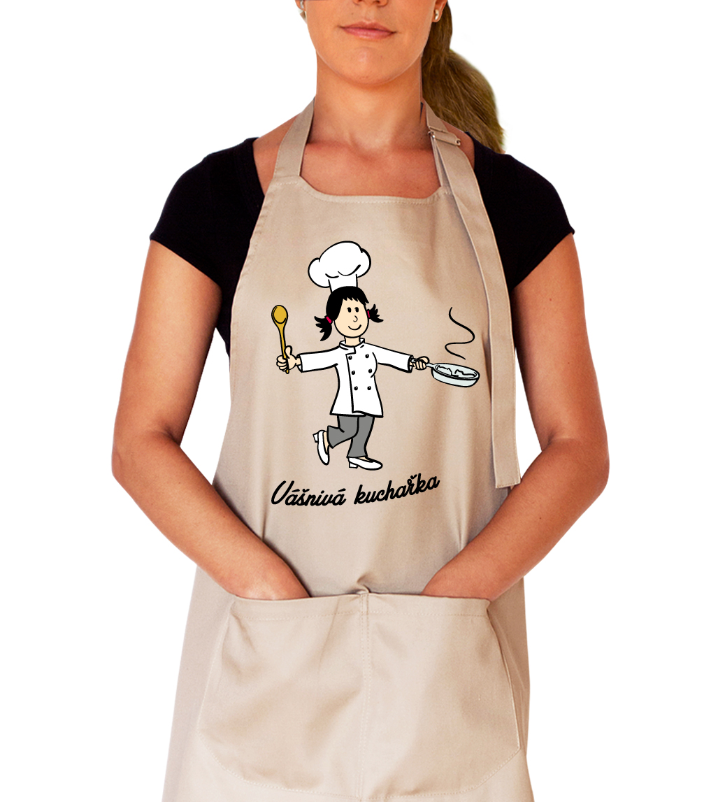 Kuchařská zástěra - Vášnivá kuchařka Barva: Béžová