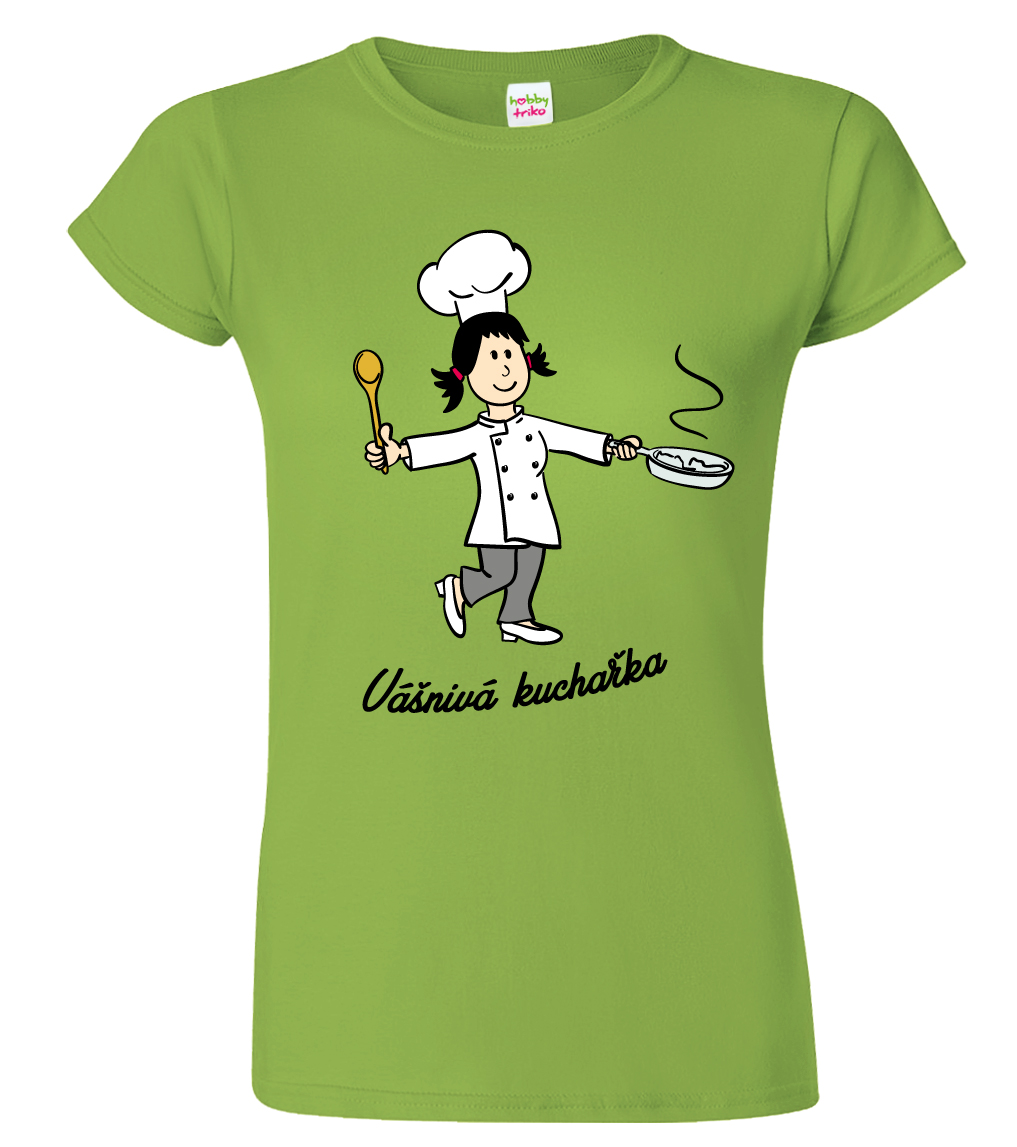 Dámské tričko pro kuchařku - Vášnivá kuchařka Barva: Apple Green (92), Velikost: S