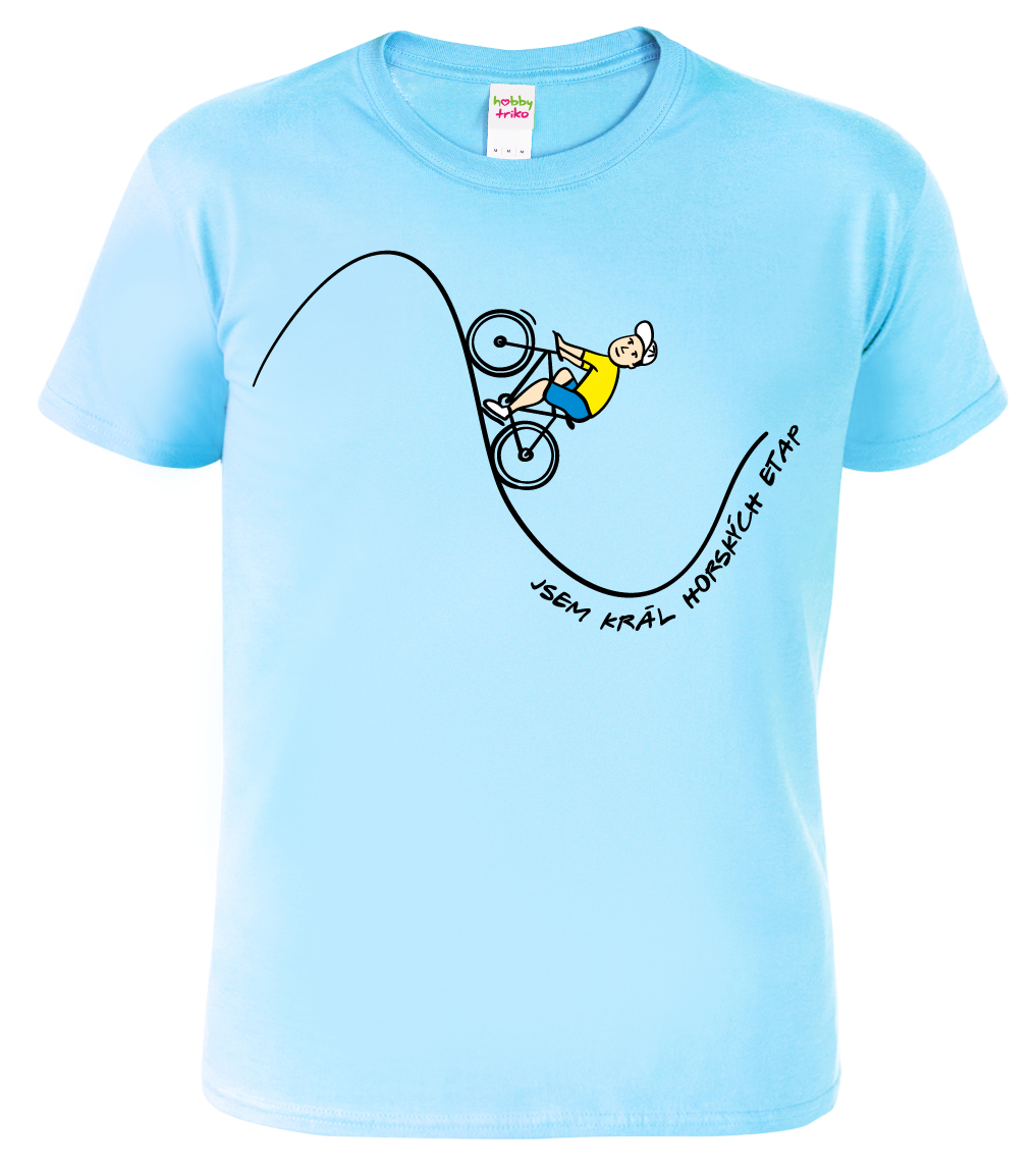Pánské cyklistické tričko - Král horských etap Barva: Nebesky modrá (15), Velikost: S