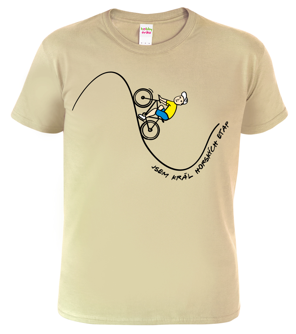 Pánské cyklistické tričko - Král horských etap Barva: Béžová (51), Velikost: S
