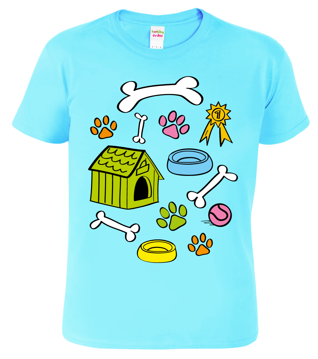 Dětské tričko pro pejskaře - Pejskařský motiv Barva: Nebesky modrá (15), Velikost: 10 let / 146 cm