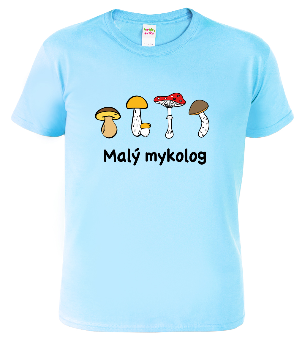 Dětské tričko pro houbaře - Malý mykolog Barva: Nebesky modrá (15), Velikost: 10 let / 146 cm