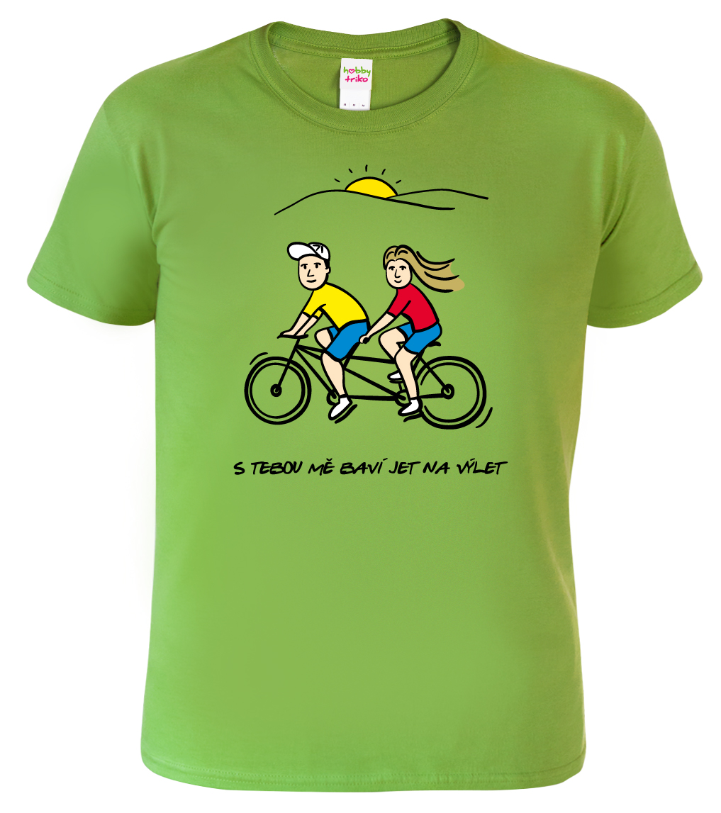 Pánské cyklistické tričko - Dvojkolo Barva: Apple Green (92), Velikost: S