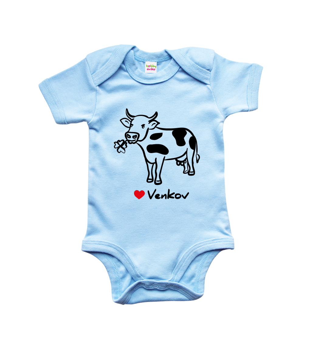 Dětské body - Kráva Barva: Modrá (Soft Blue), velikost: 0-3 m