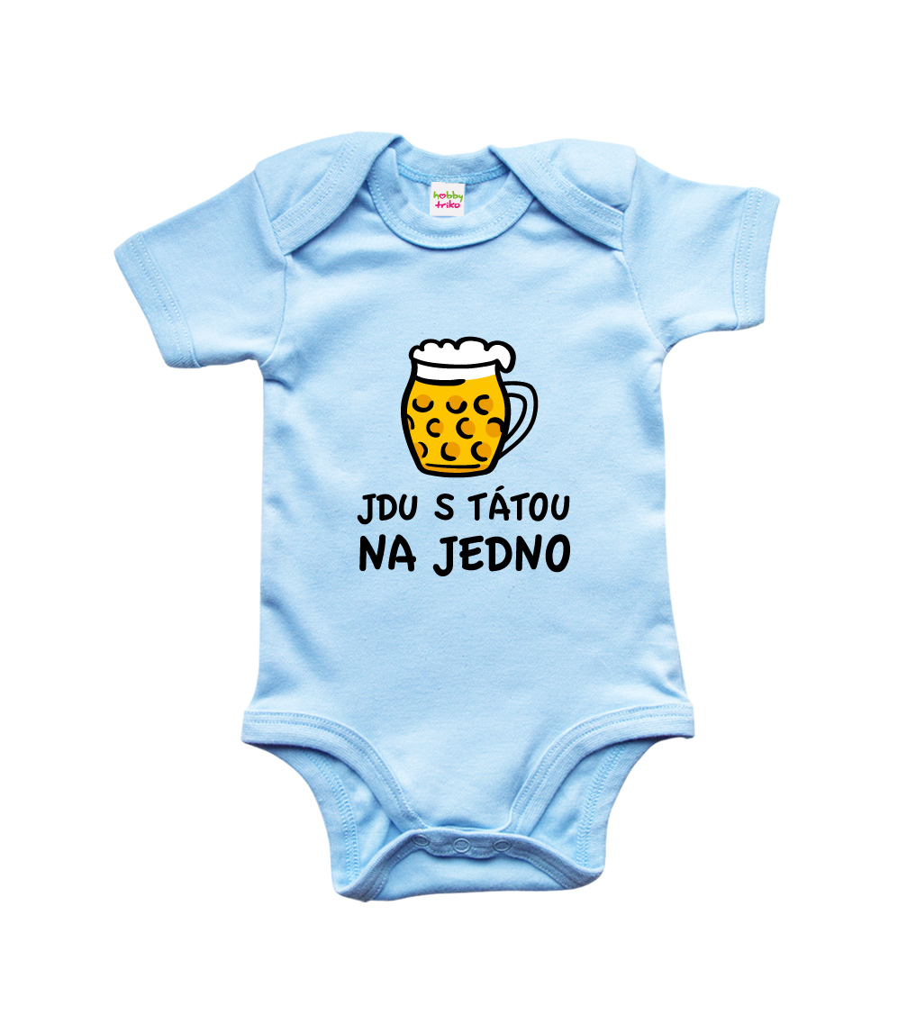 Dětské pivní body - Jdu s tátou na jedno Barva: Modrá (Soft Blue), velikost: 0-3 m