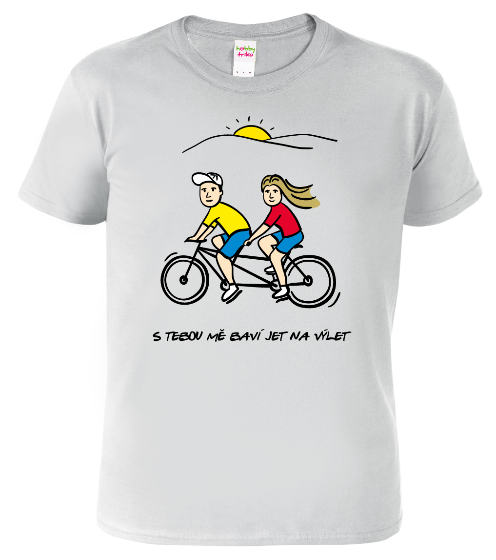 Dětské cyklistické tričko - Dvojkolo Barva: Světle šedý melír (03), Velikost: 10 let / 146 cm