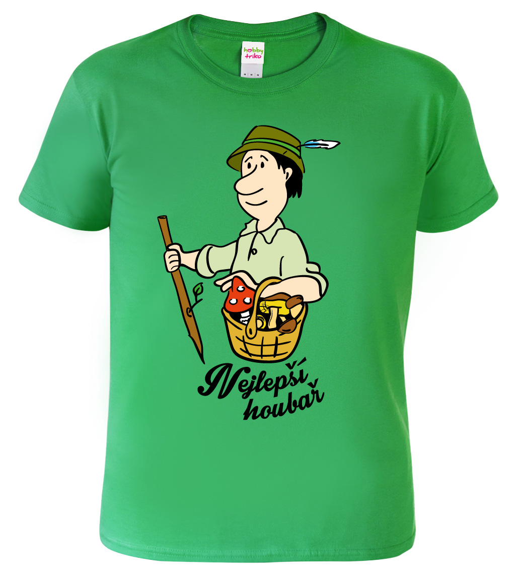 Pánské tričko pro houbaře - Nejlepší houbař Barva: Středně zelená (16), Velikost: S