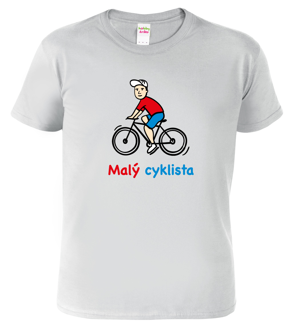 Dětské cyklistické tričko - Malý cyklista Barva: Světle šedý melír (03), Velikost: 10 let / 146 cm