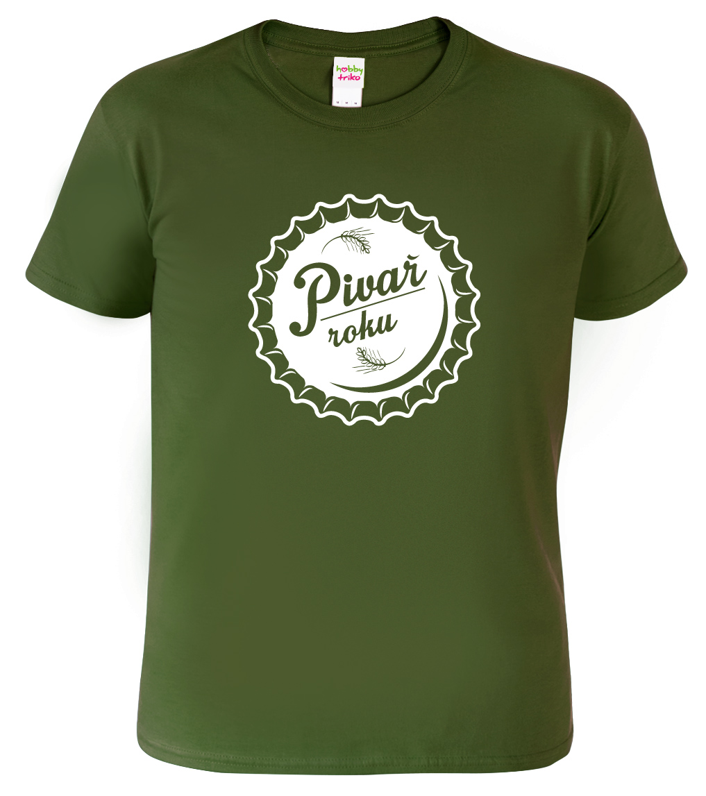 Pánské pivní tričko - Pivař roku Barva: Vojenská zelená (Military Green), Velikost: S
