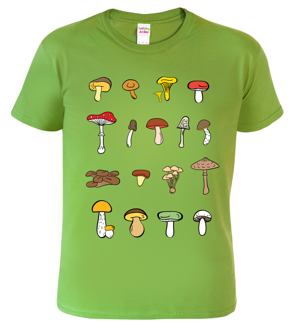 Pánské tričko s houbami - Atlas hub Barva: Apple Green (92), Velikost: L