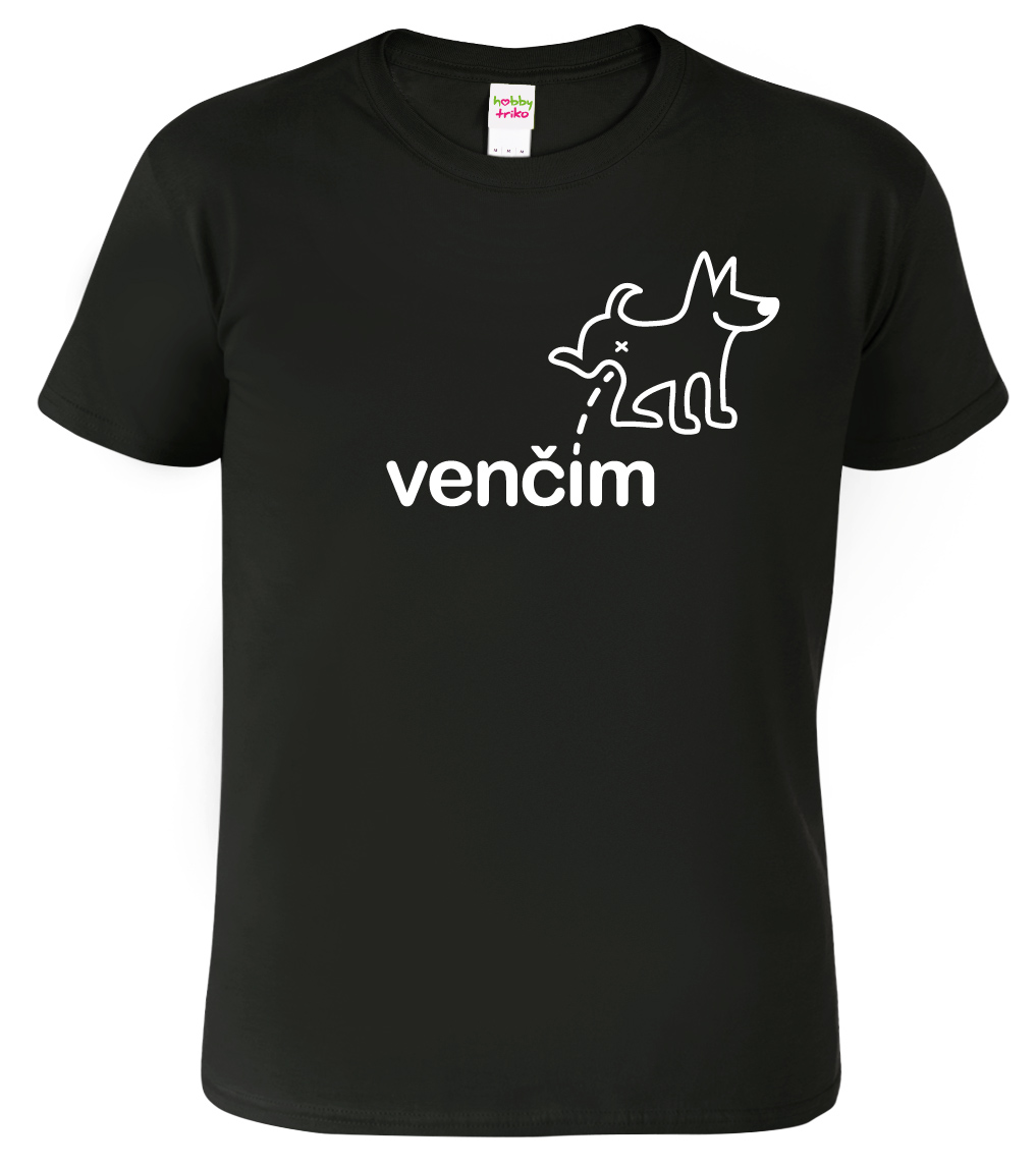 Pánské tričko se psem - Venčím Barva: Černá (01), Velikost: XL