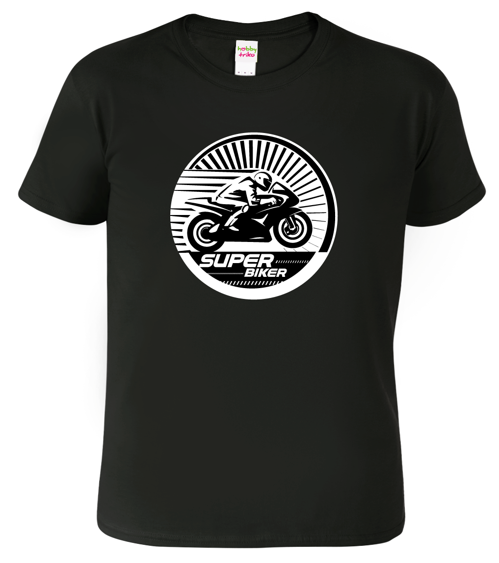Pánské moto tričko - Super Biker Barva: Černá (01), Velikost: XL