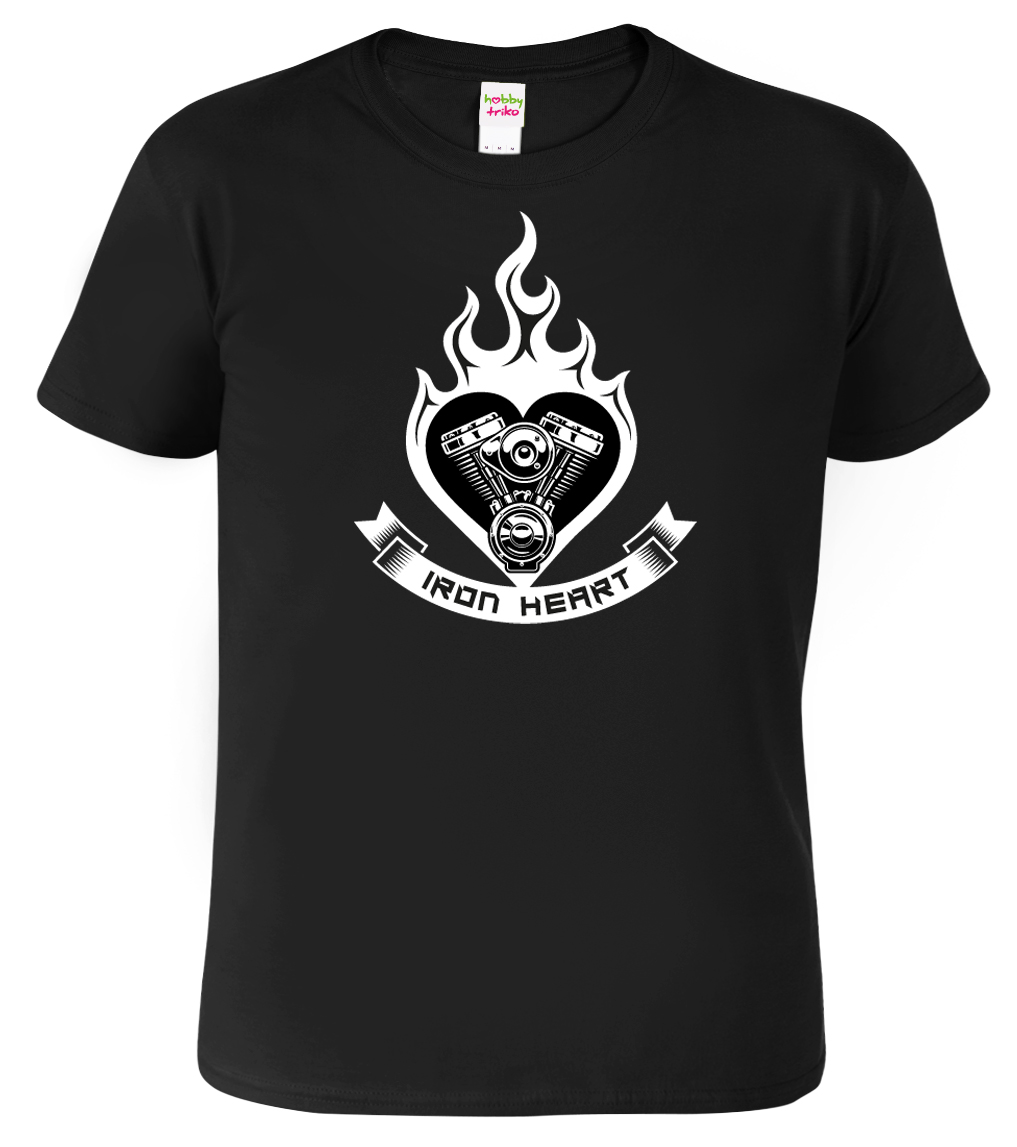 Pánské tričko pro motorkáře - Iron Heart Barva: Černá (01), Velikost: S