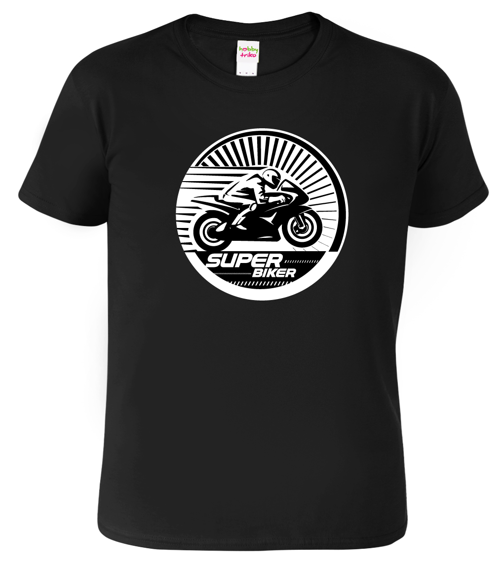 Dětské chlapecké tričko pro motorkáře - Super Biker Barva: Černá (01), Velikost: 10 let / 146 cm