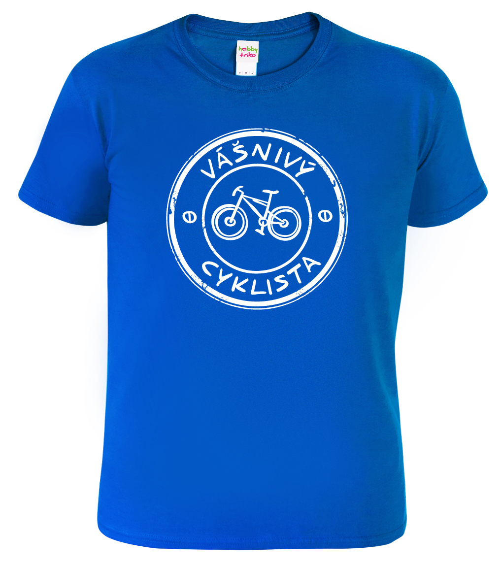 Pánské cyklistické tričko - Vášnivý cyklista Barva: Královská modrá (05), Velikost: M