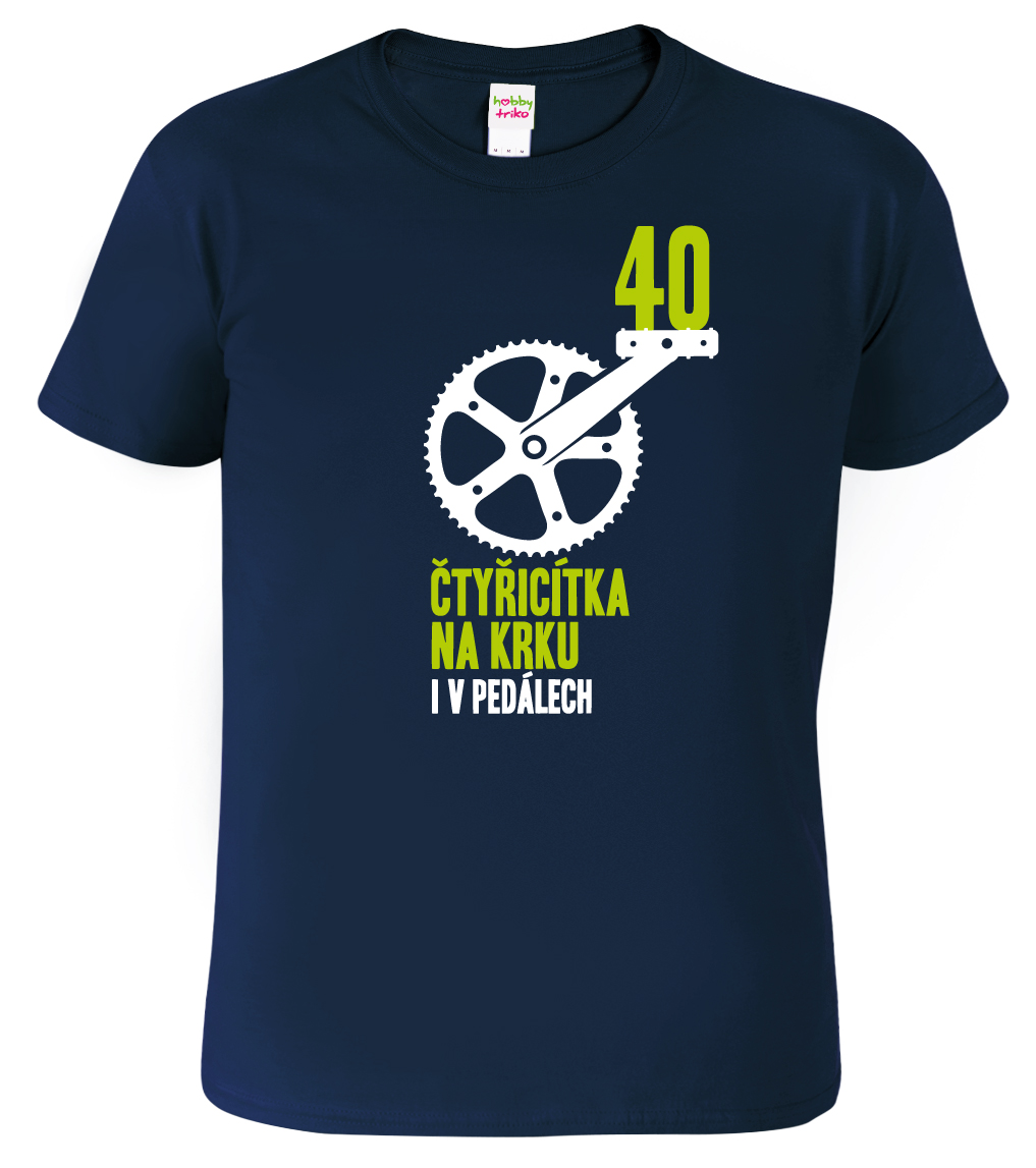 Pánské cyklistické tričko - Čtyřicítka na krku Barva: Námořní modrá (02), Velikost: XL
