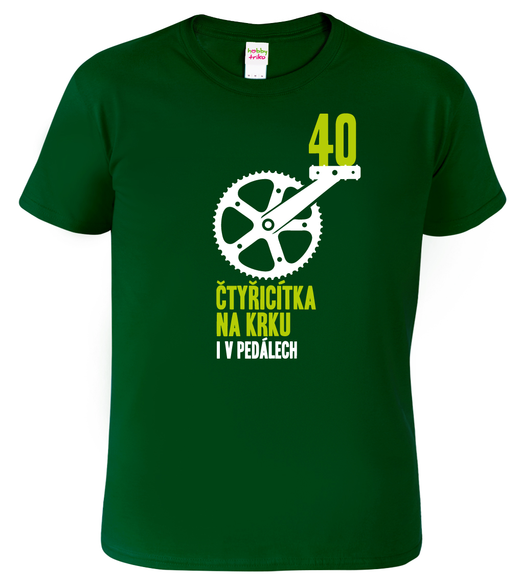 Pánské cyklistické tričko - Čtyřicítka na krku Barva: Lahvově zelená (06), Velikost: XL