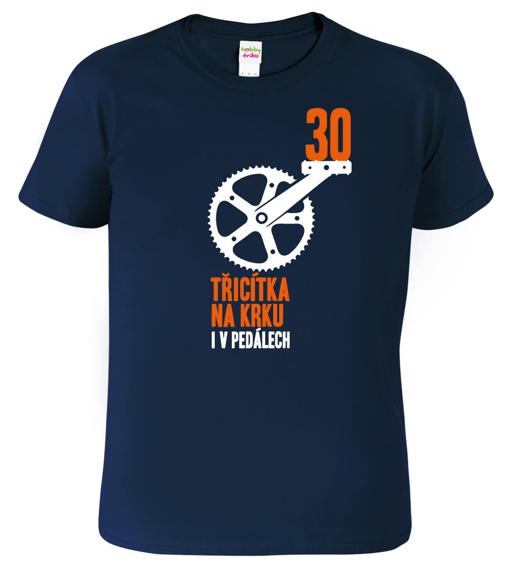 Pánské cyklistické tričko - Třicítka na krku Barva: Námořní modrá (02), Velikost: S