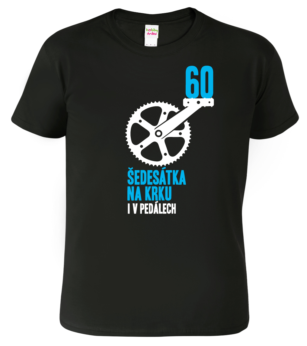 Pánské cyklistické tričko - Šedesátka na krku Barva: Černá (01), Velikost: S