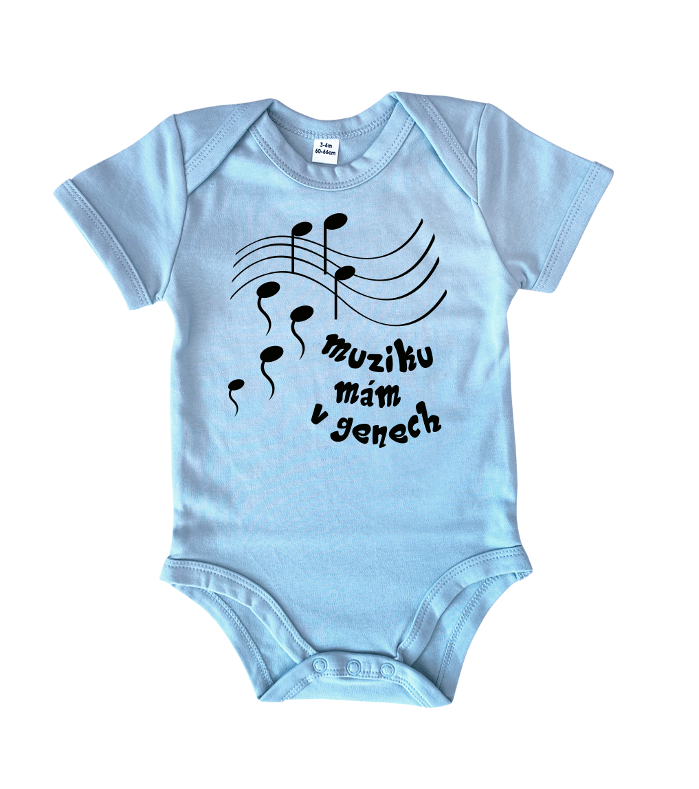 Dětské hudební body - Muziku mám v genech Barva: Modrá (Soft Blue), velikost: 6-12 m