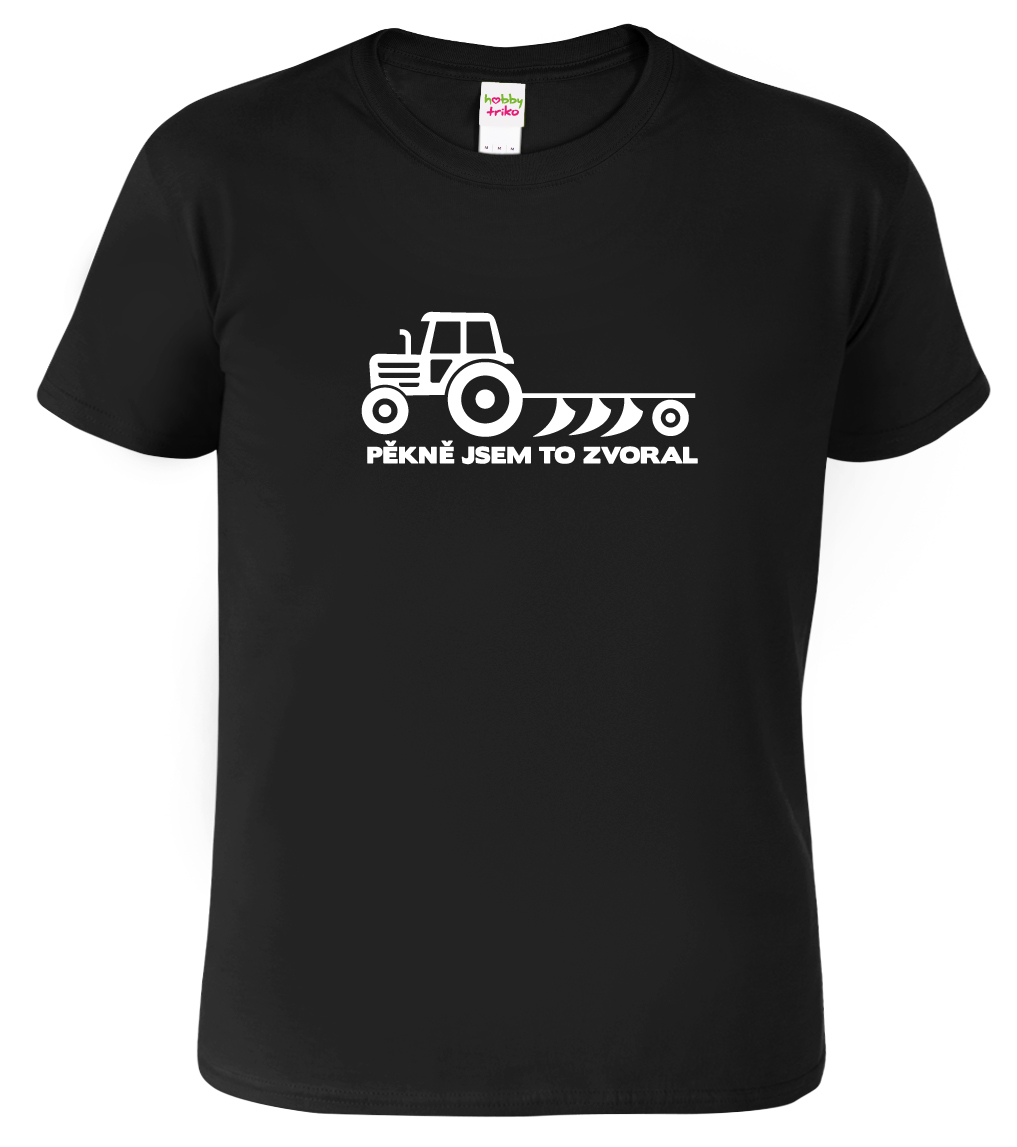 Pánské tričko (nejen) pro zemědělce - Pěkně jsem to zvoral Barva: Černá (01), Velikost: S